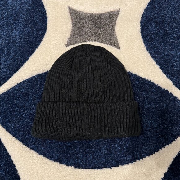 Chrome Hearts Black Silver Cross Scroll Beanie - Picture 2 of 2